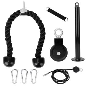 8Pcs Cable Pulley System Gym Fitness LAT and Lift Pulley System DIY Home Gym Equipment Gym Machineï Tricep Rope Cable Attachment For Arm Strength Tr